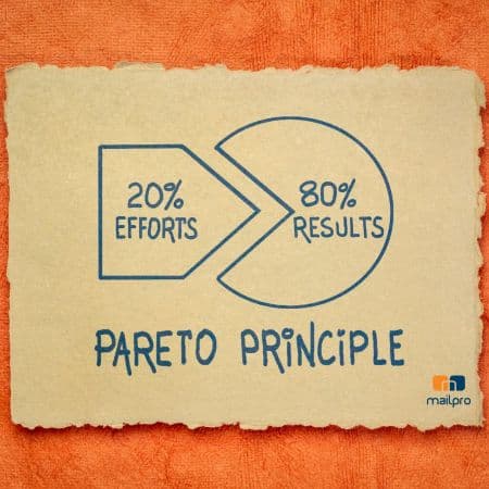 Segmentation de la liste d'e-mails en utilisant le principe de Pareto.