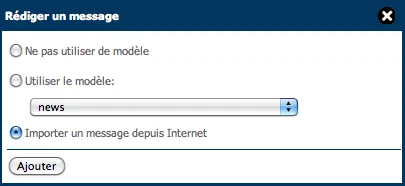 Importer une page web dans une newsletter