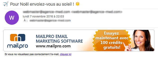 Et vous proposez ainsi un emailing attractif et original !