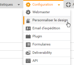 Personnaliser le design - Allez dans Configuration