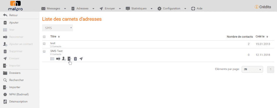Importez votre liste de numéros de téléphone grâce à Mailpro 