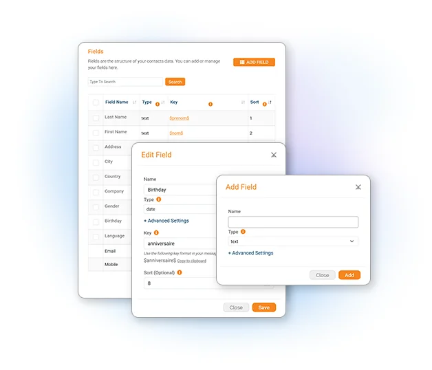 Personalize Contact fields