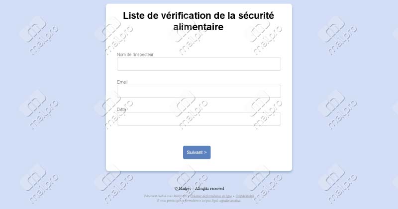 Checklist sécurité alimentaire