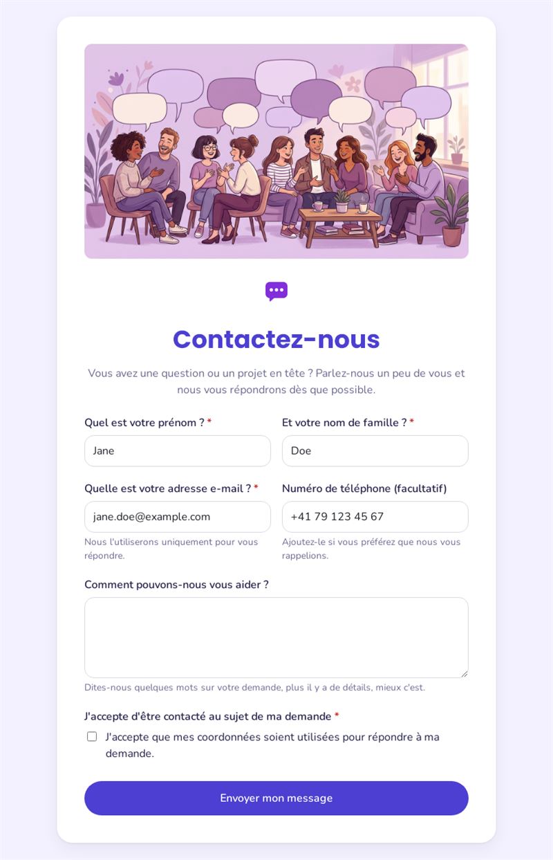 Formulaire de contact