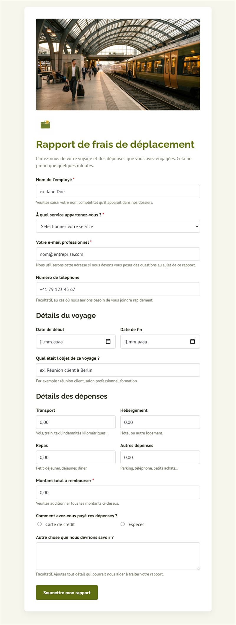 Frais de voyage