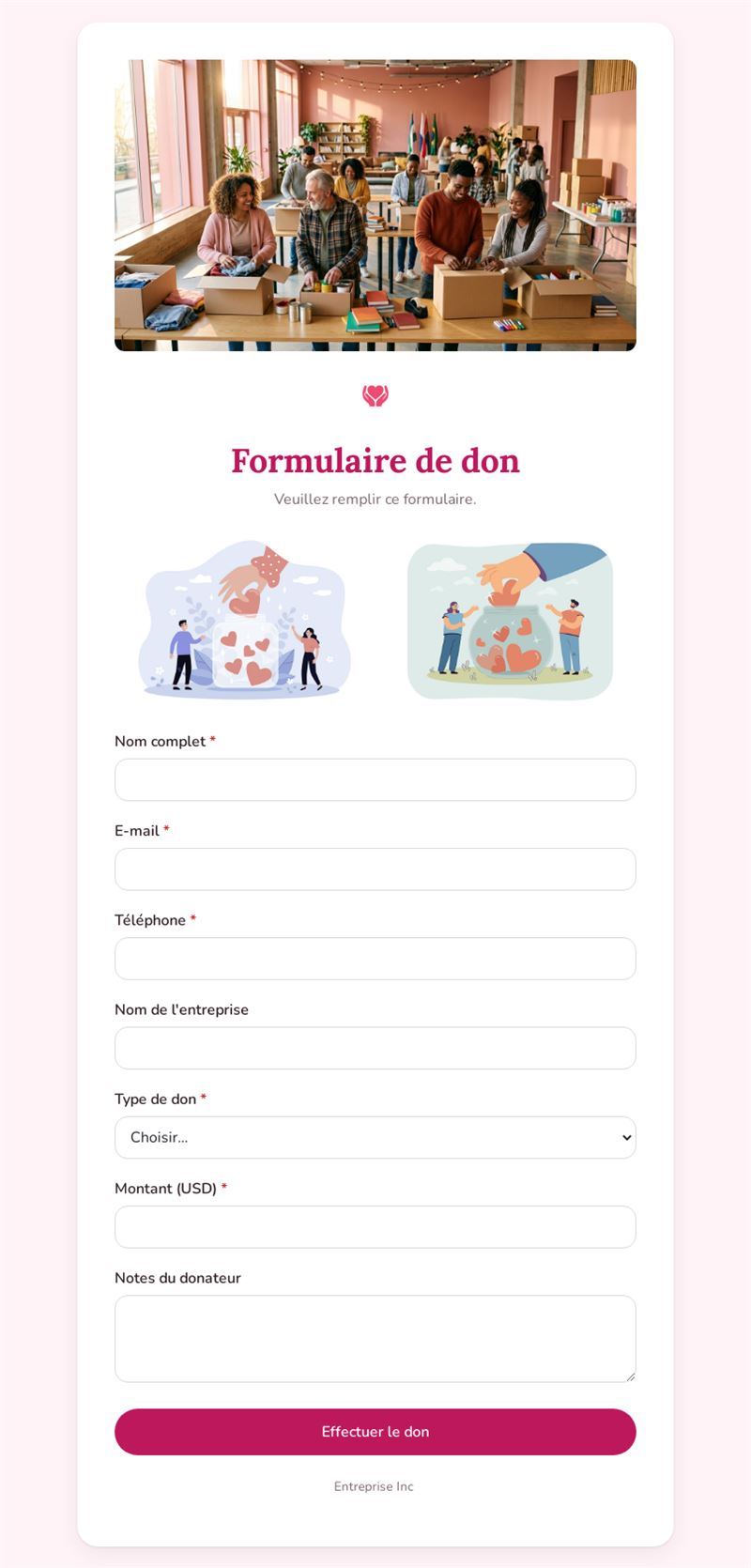 Formulaire de don