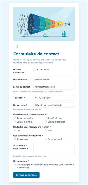 Formulaire de contact clair