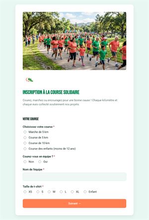 Inscription à la course solidaire