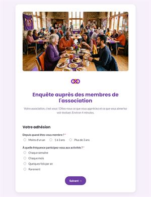 Enquête auprès des membres de l'association