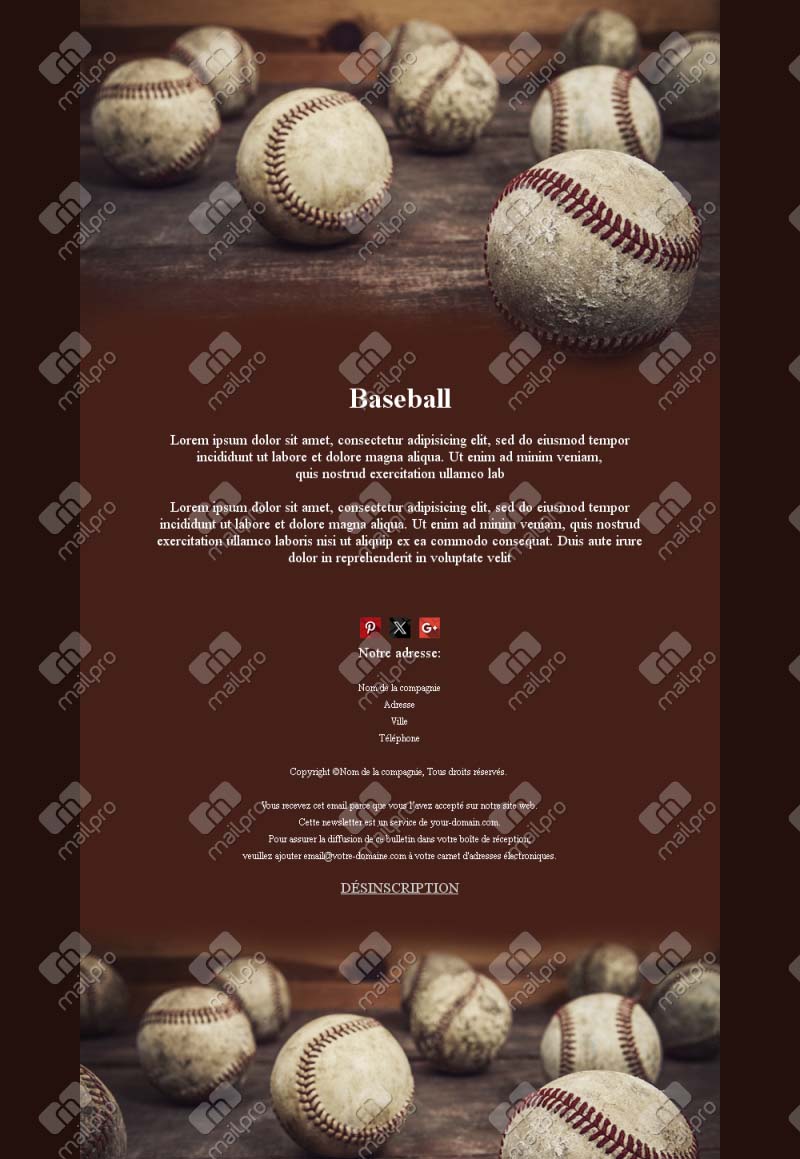 Jeu et entraînement baseball