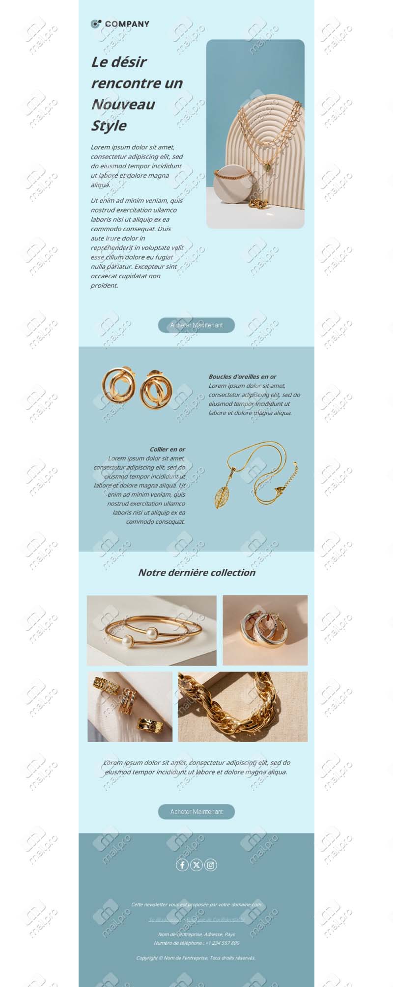 Modèles d’email de Bijoux