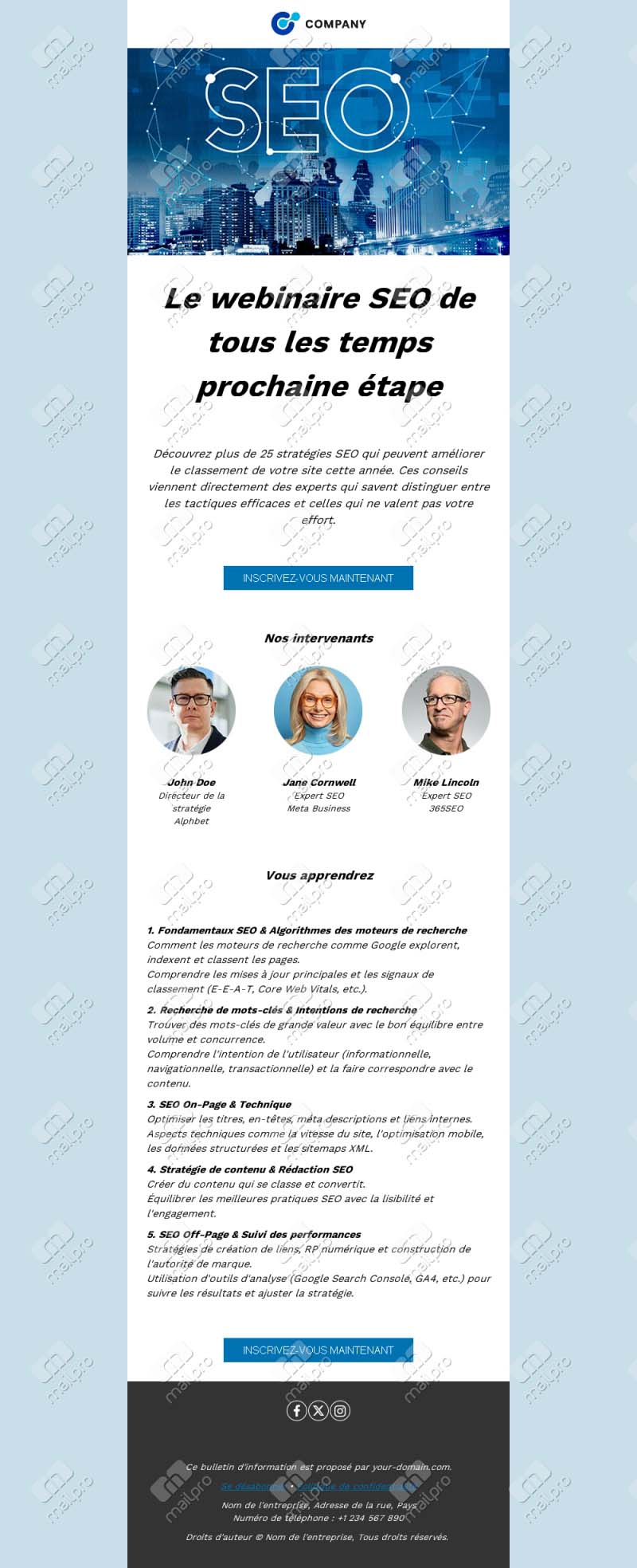 Modèle d’email d’invitation à un événement