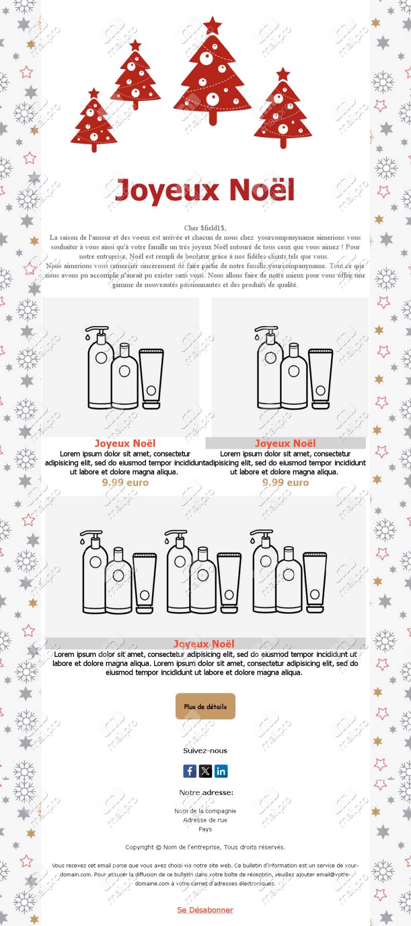 Modèles Noël Classiques Email