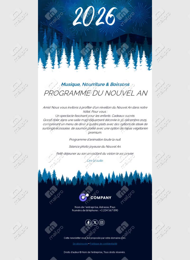 Campagne Nouvel An Email