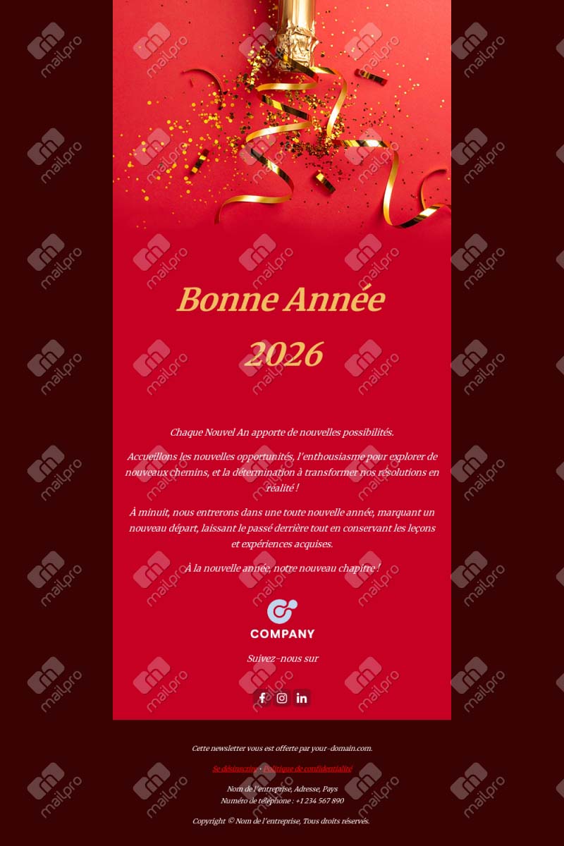 Email Vœux Nouvel an 2026