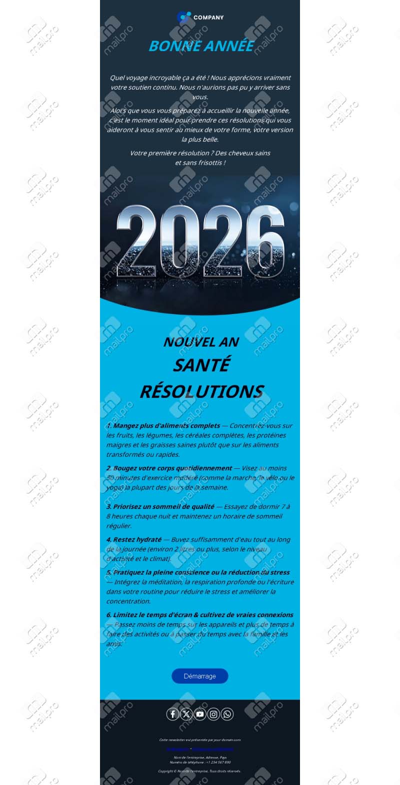 Vœux Entreprise Élégants Email