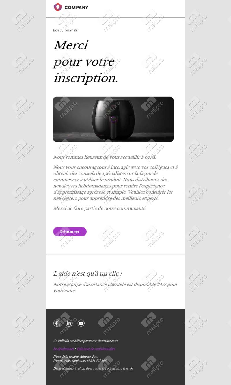 Modèles d’Email de Remerciement