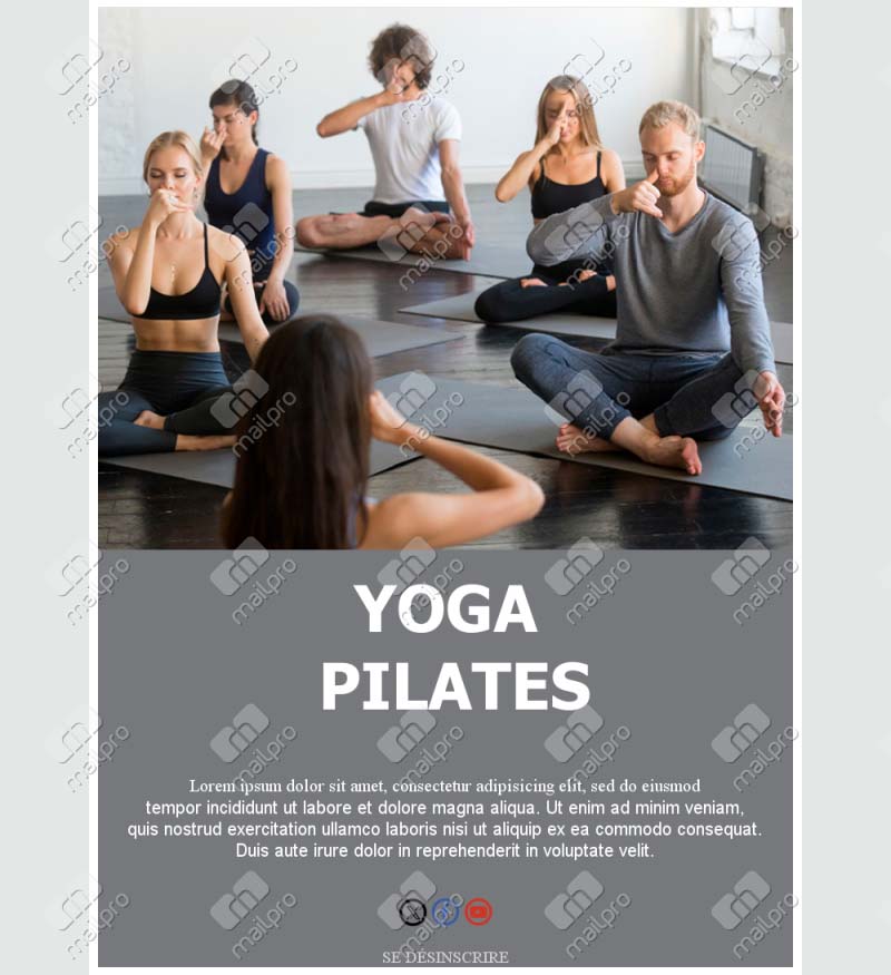 Templates Email Yoga Pilates