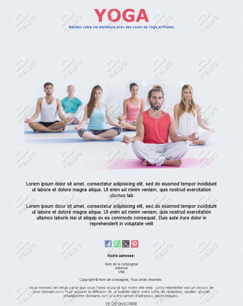 Template Email Cours Stages