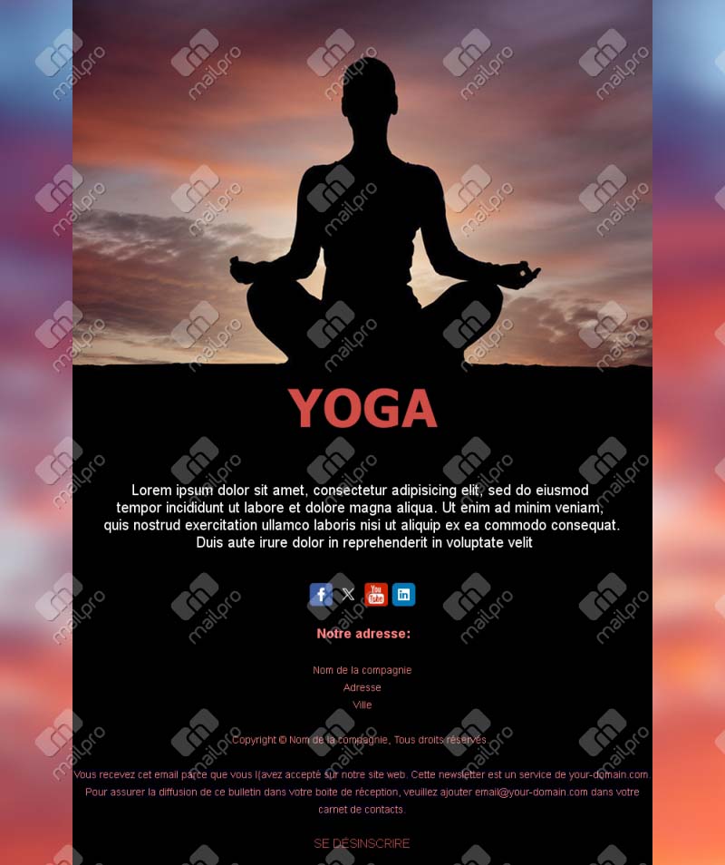 Template Email Programme Yoga