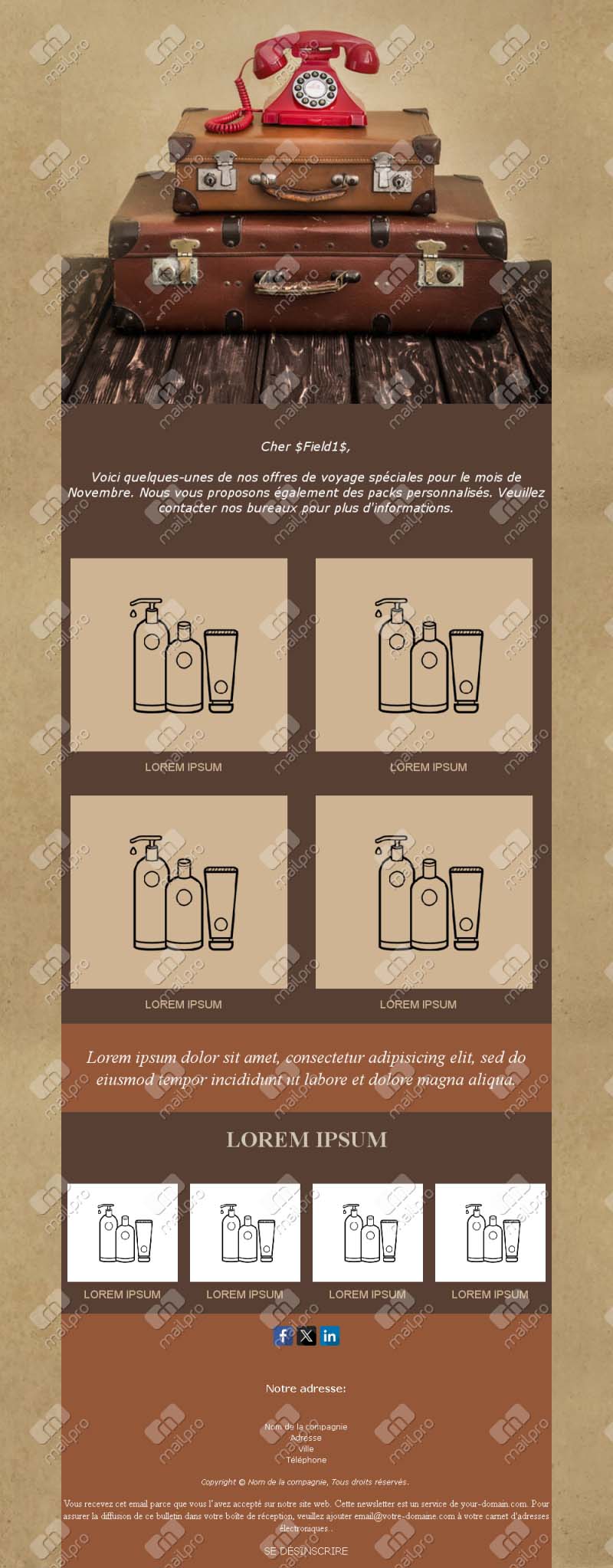 Template Email Agences Voyage