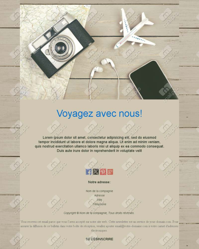 Template Email Agence Voyage Inspiration