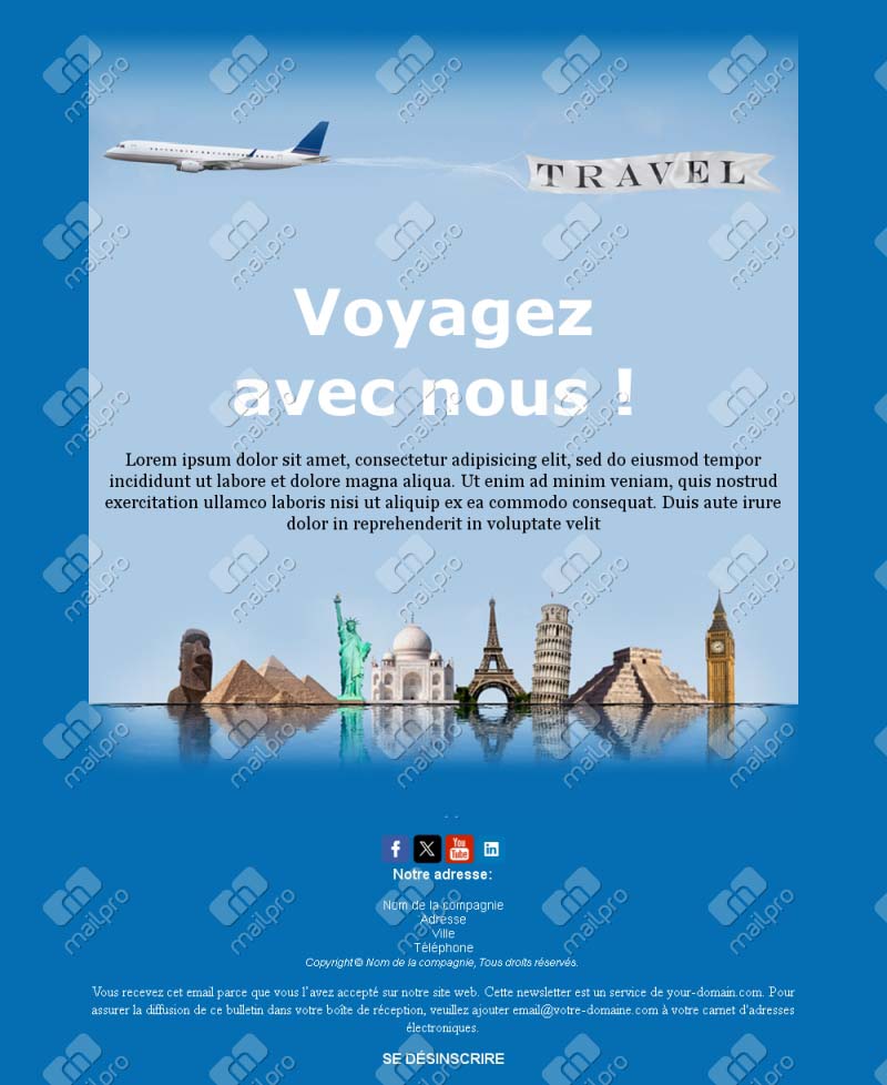 Template Email Campagne Voyage