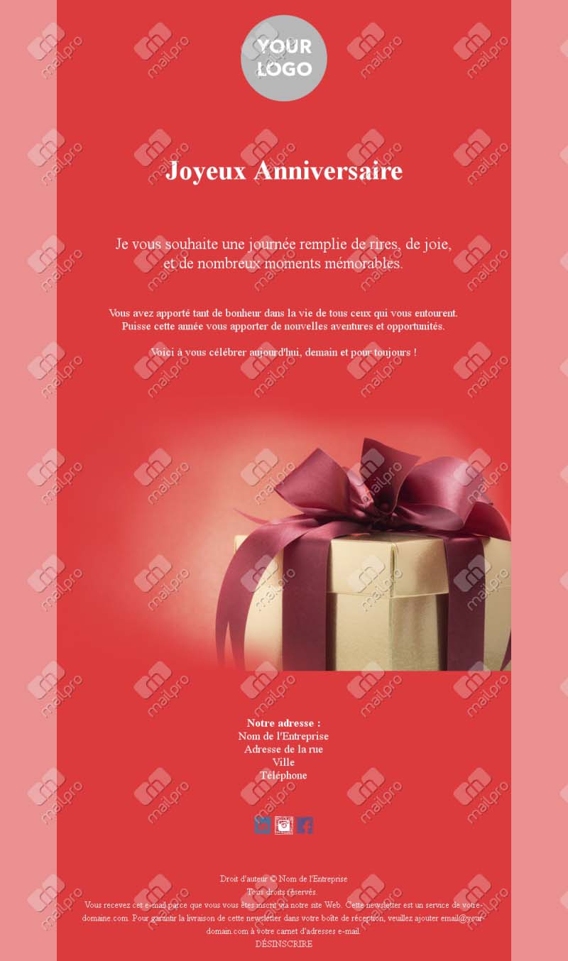 Célébrons votre anniversaire