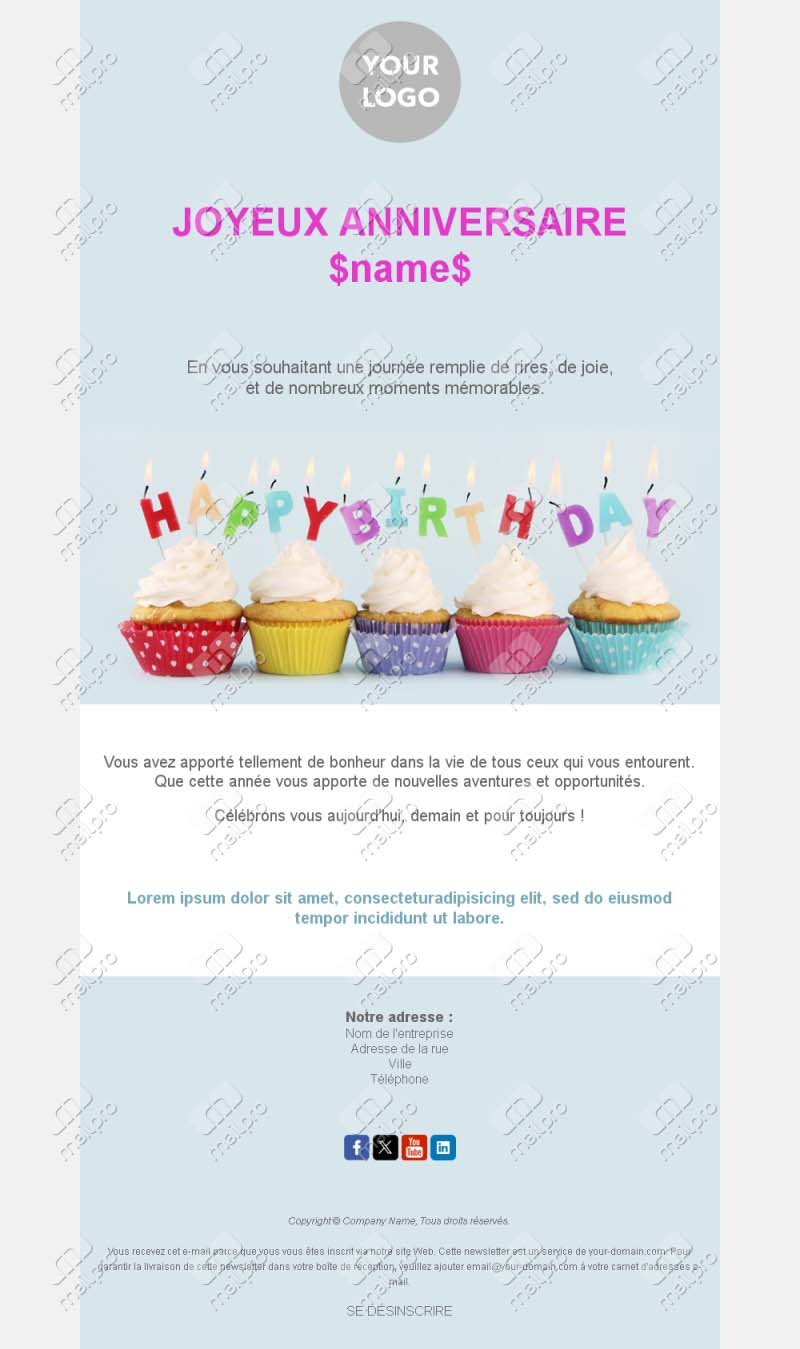 Modèles d’Email d’Anniversaire