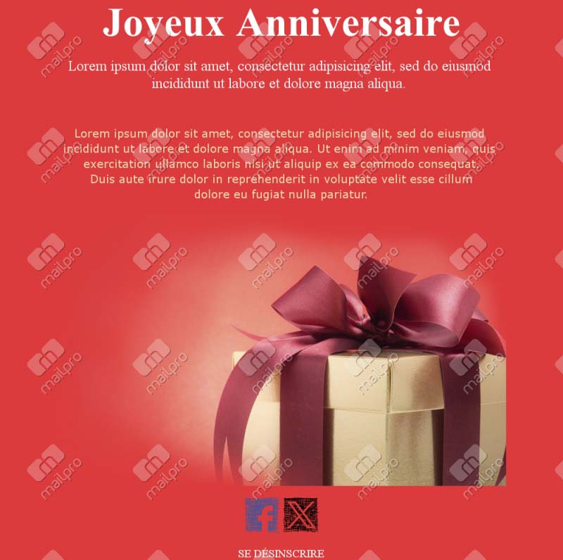 Email Anniversaire Offres Spéciales