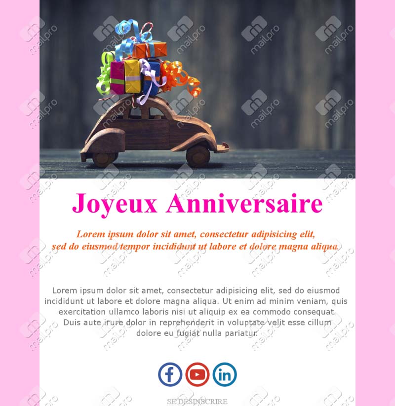 Email Joyeux Anniversaire Professionnel