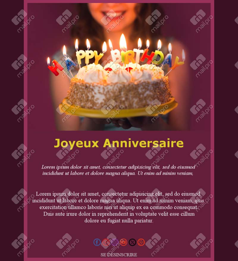 Email Anniversaire Élégant