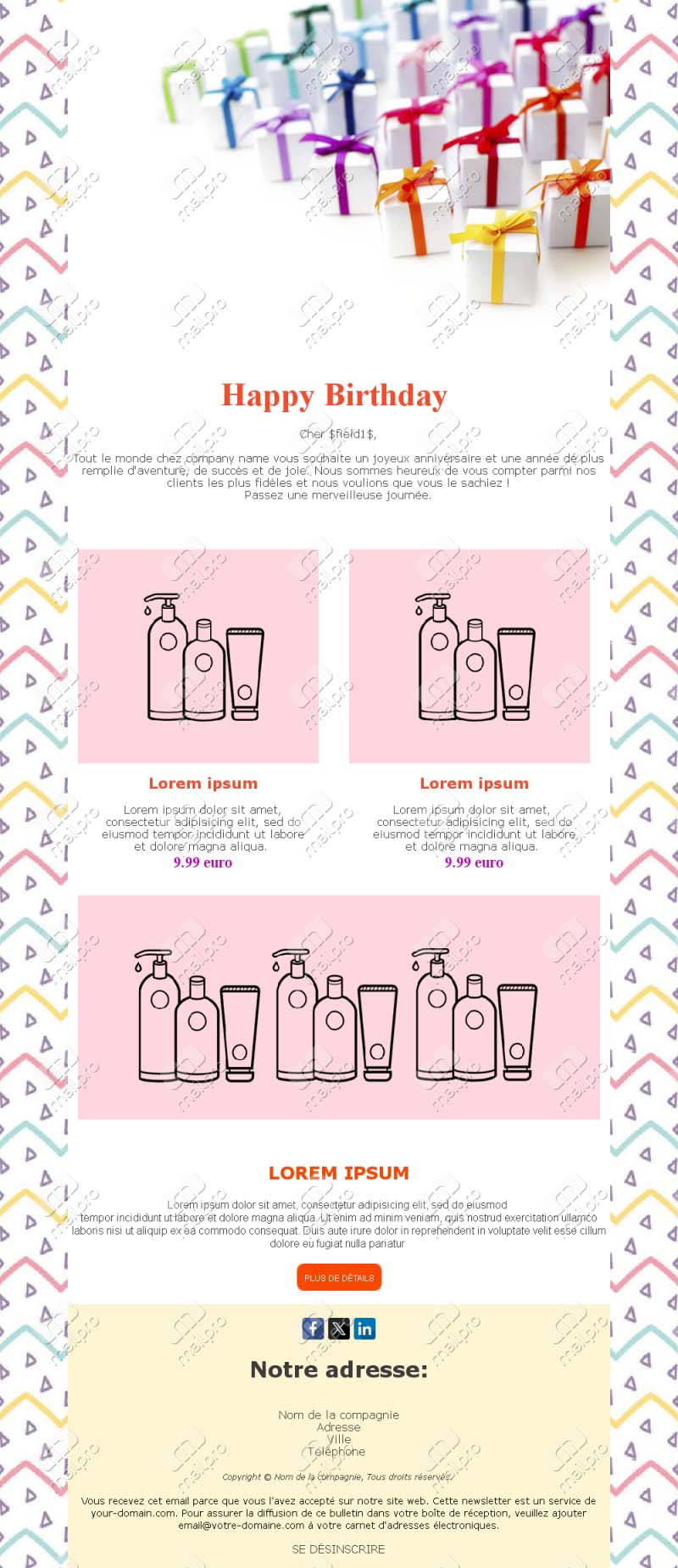 Modèles d’Email d’Anniversaire