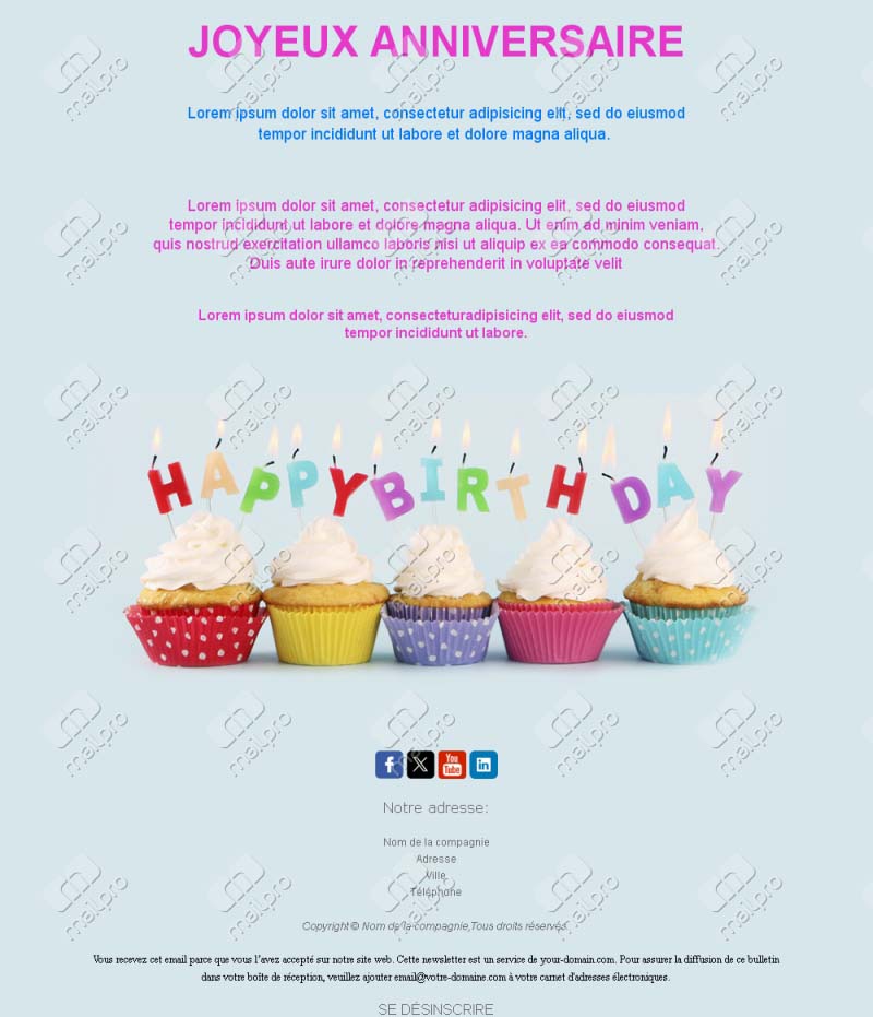 Email Joyeux Anniversaire Client