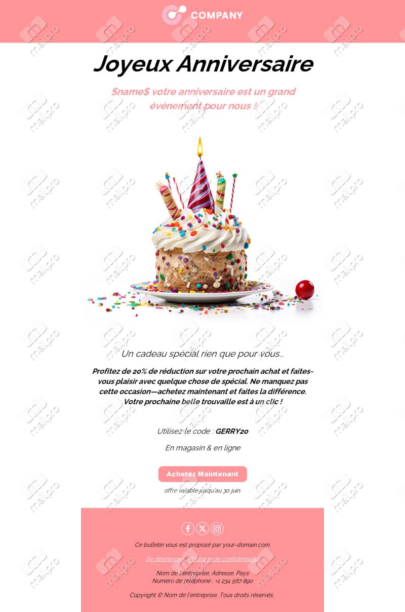 Idées de modèles d’email d’anniversaire
