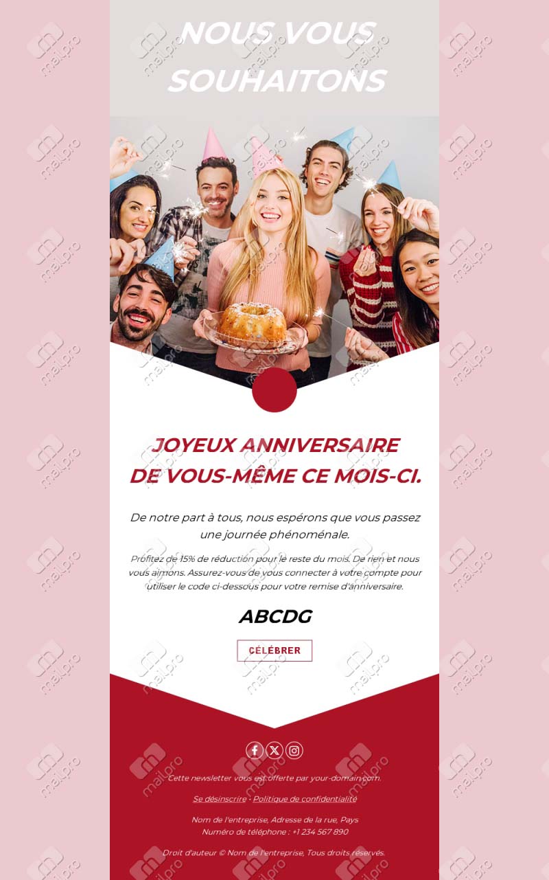 Modèle d’email d’anniversaire automatisé