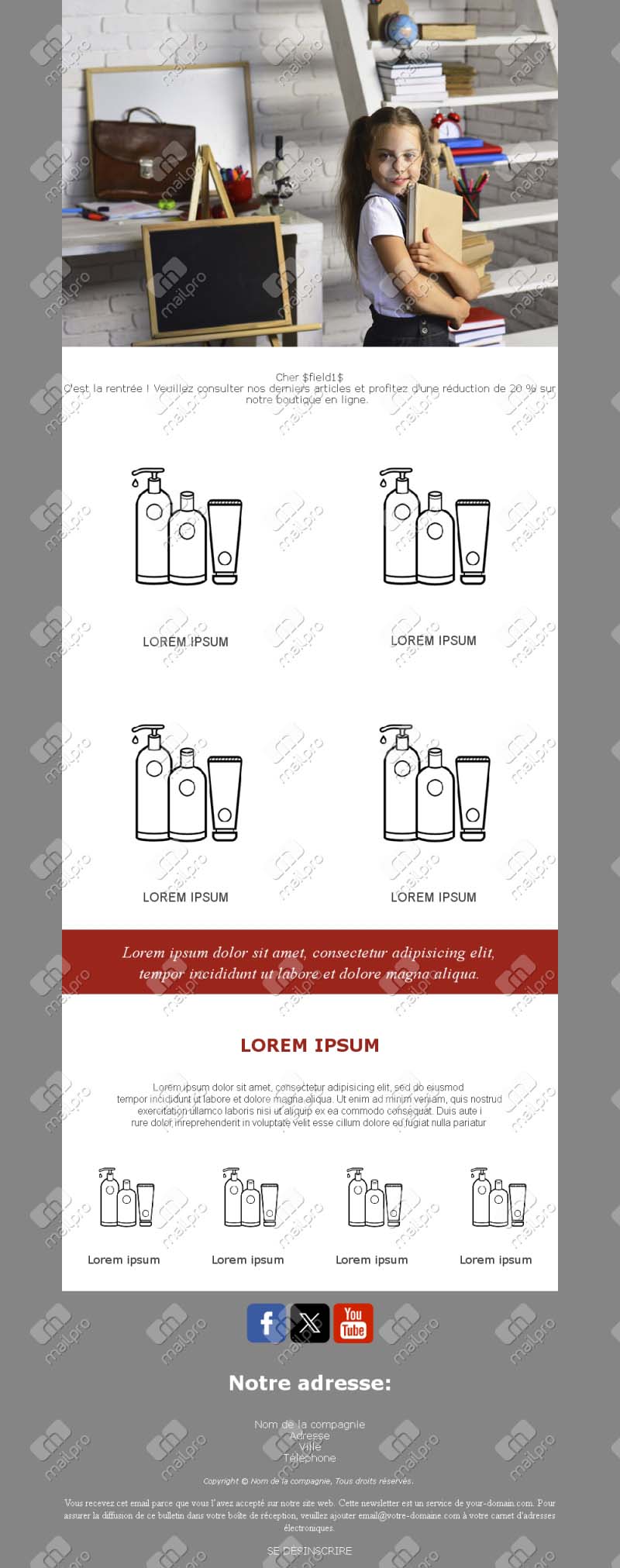 Modèle Email Communications de Classe