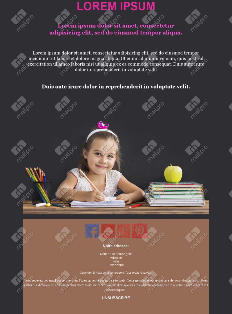 Modèles Email École