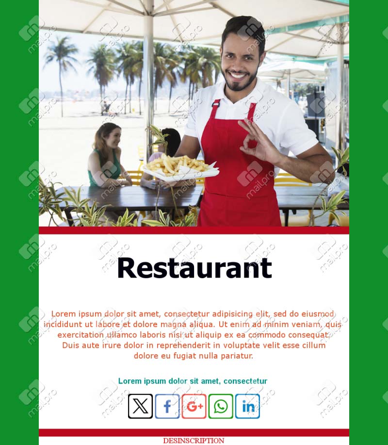 Email Ouverture Restaurant