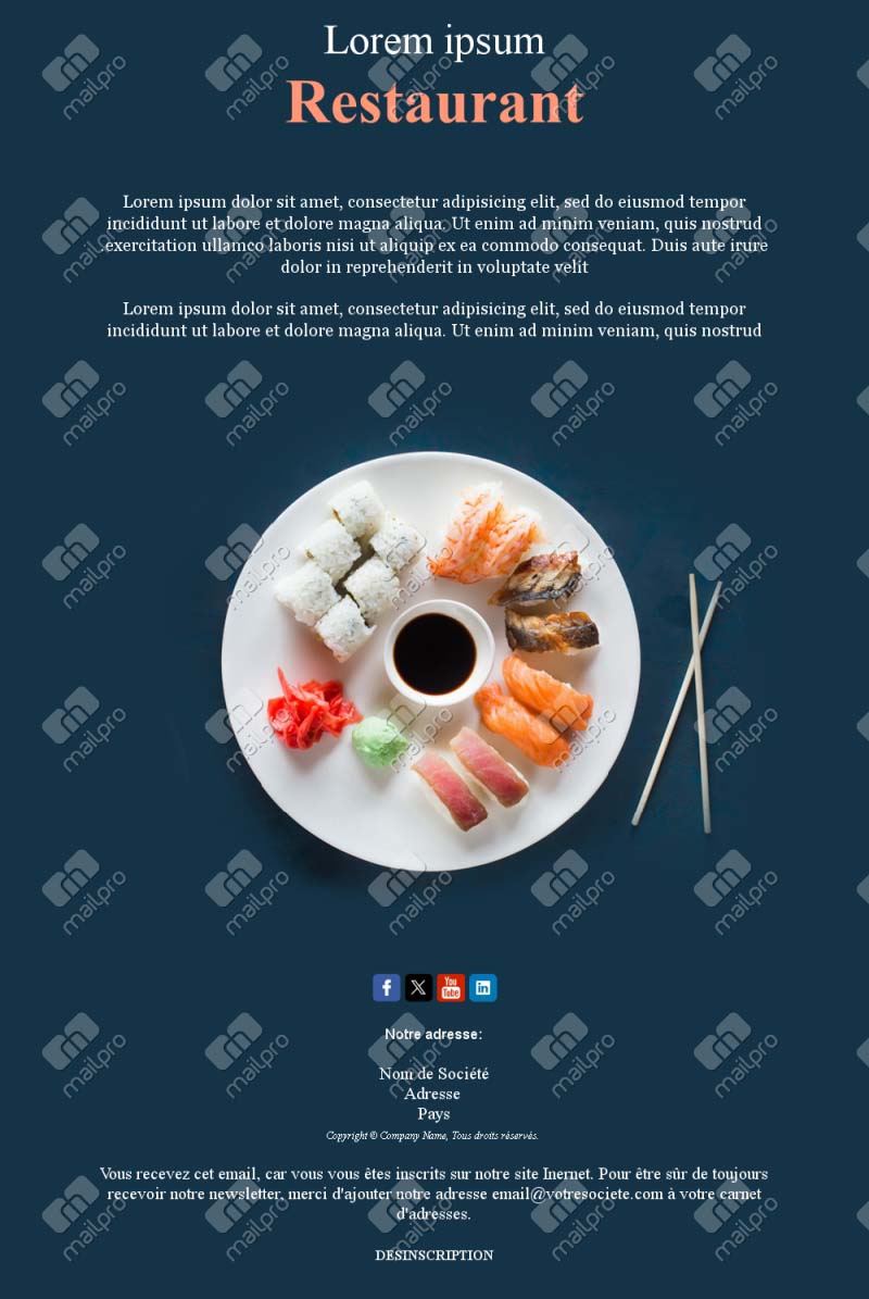 Promos Email Restaurant