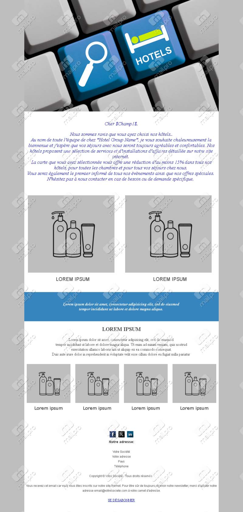 Newsletter Voyage Hôtel