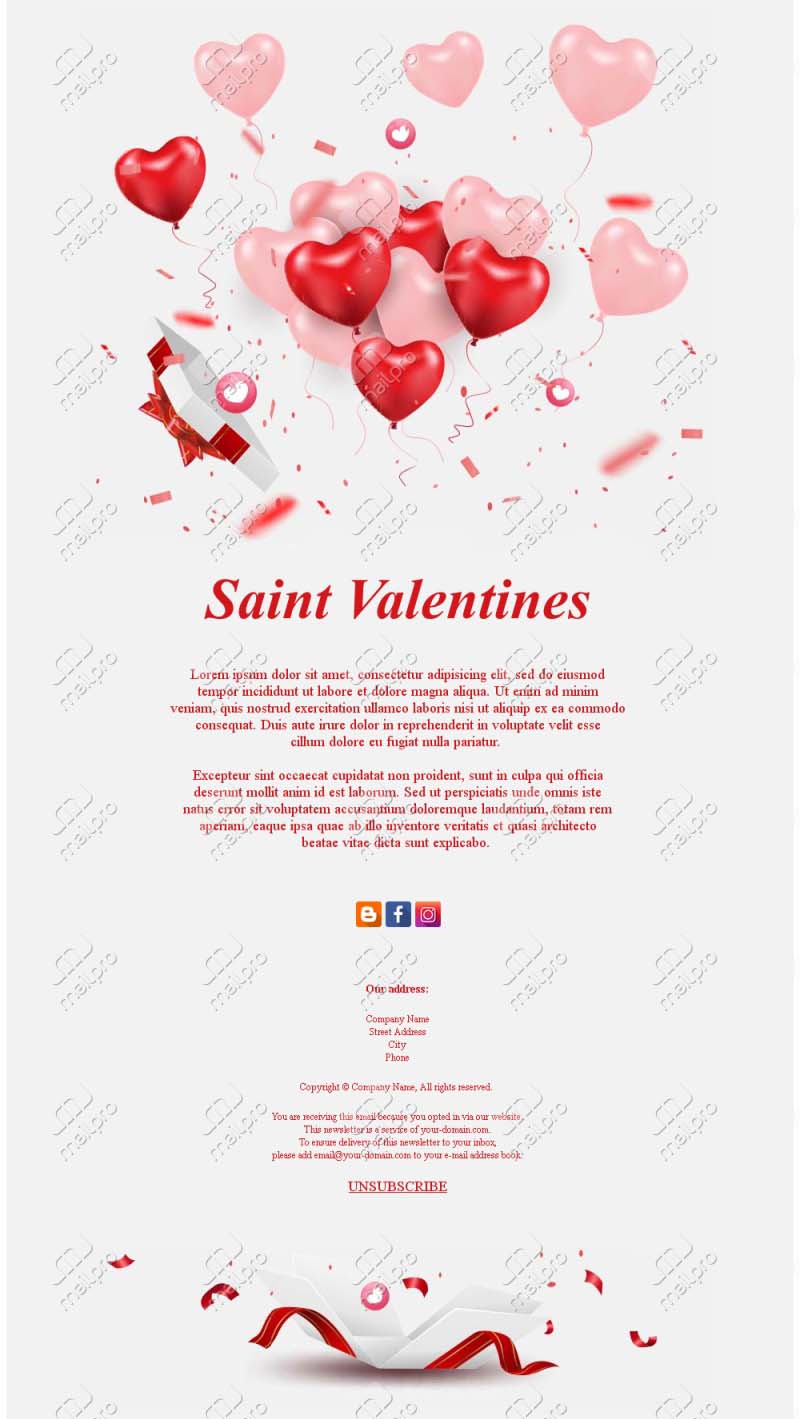 Newsletters de Saint Valentin