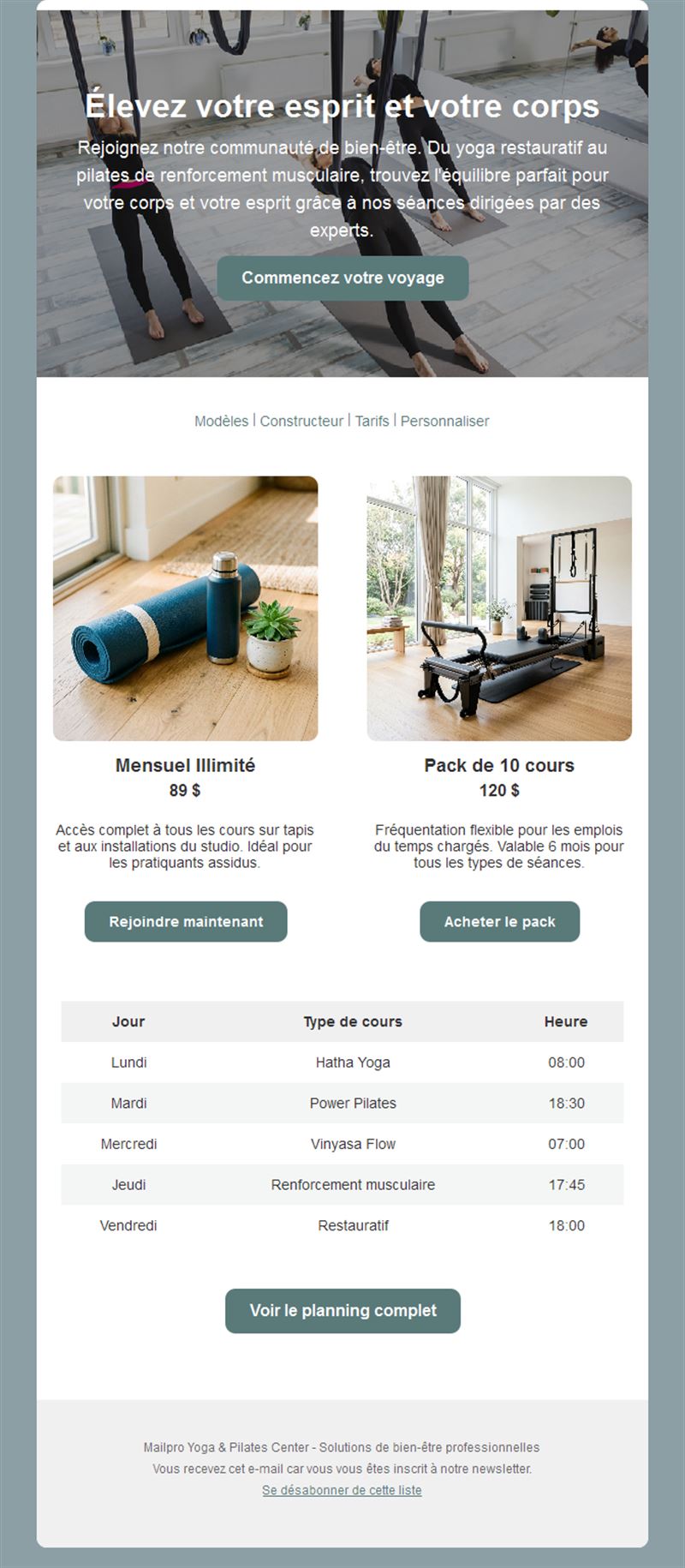 Wellness Class Email Alerts