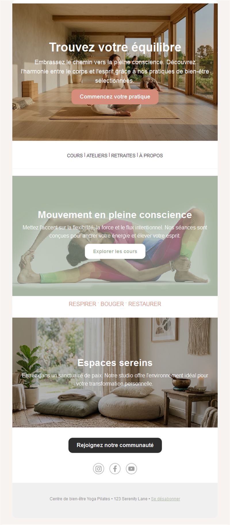 Pilates Email Newsletter