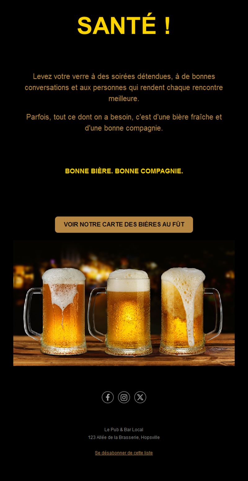 Pub Night Email Templates