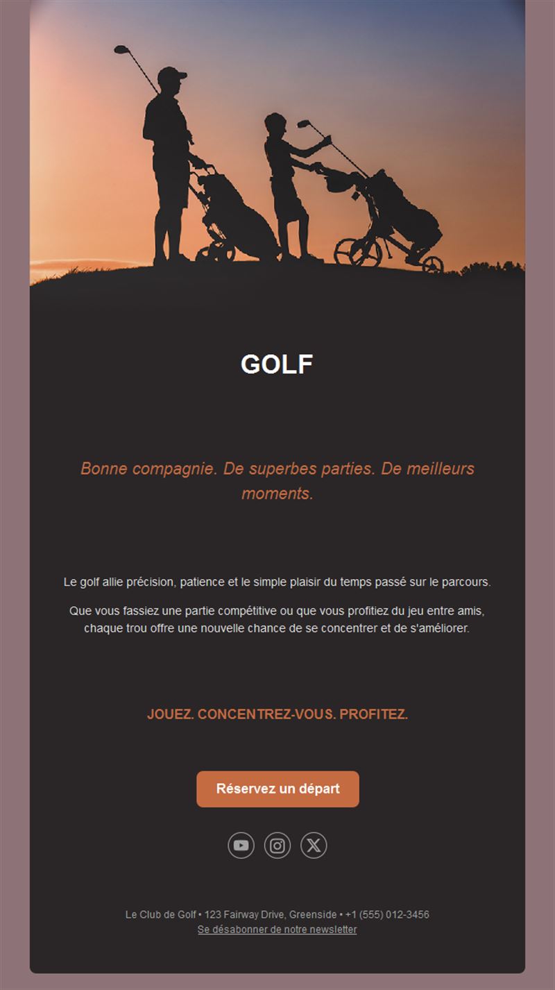 Golf Tips Email Templates