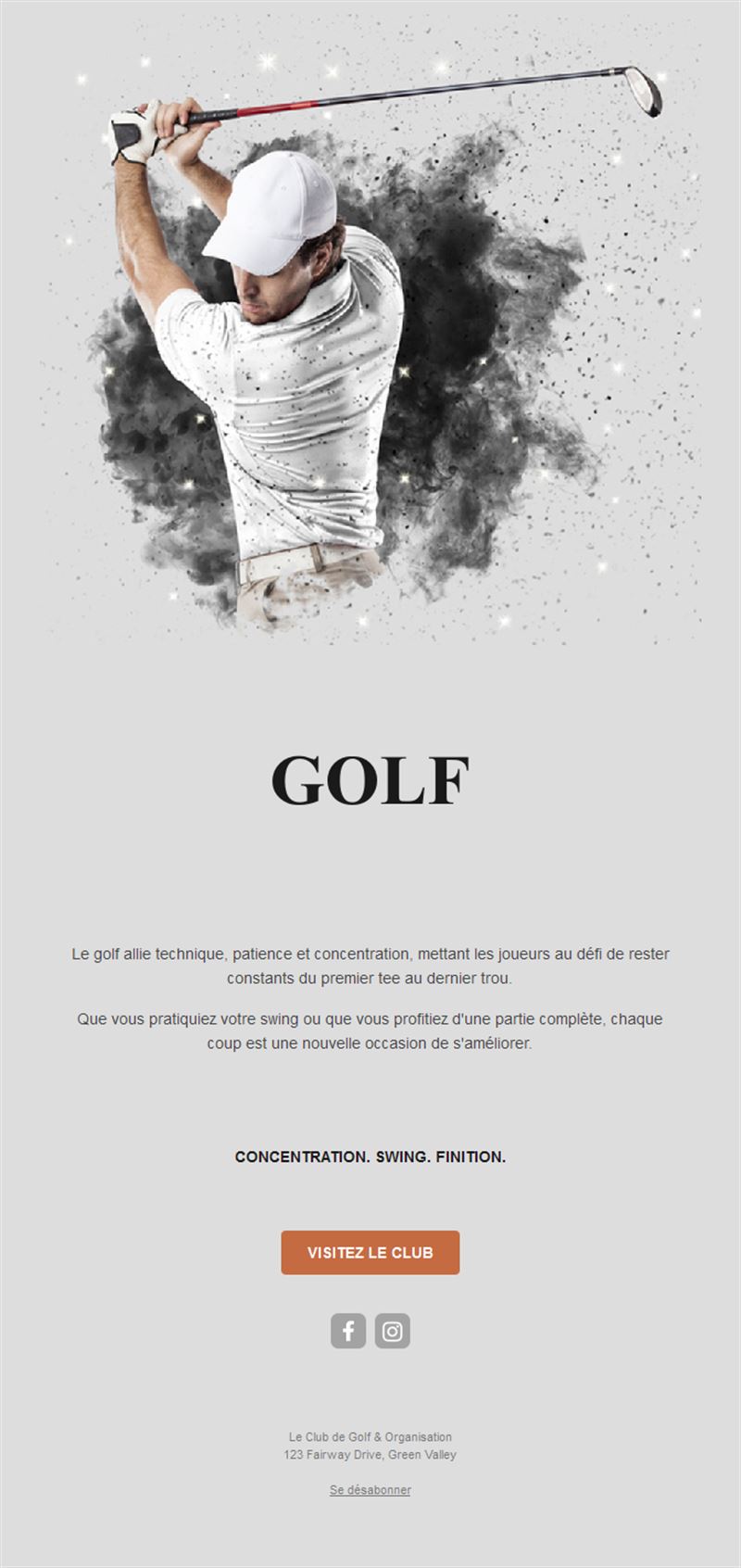 Golf Event Email Updates