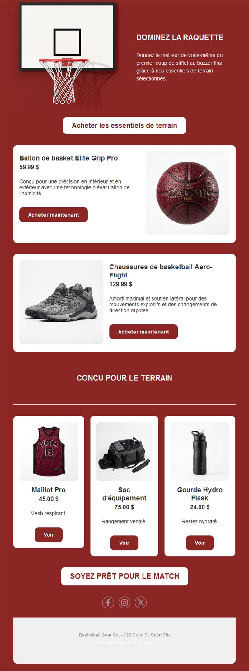 Basketball Action Emails