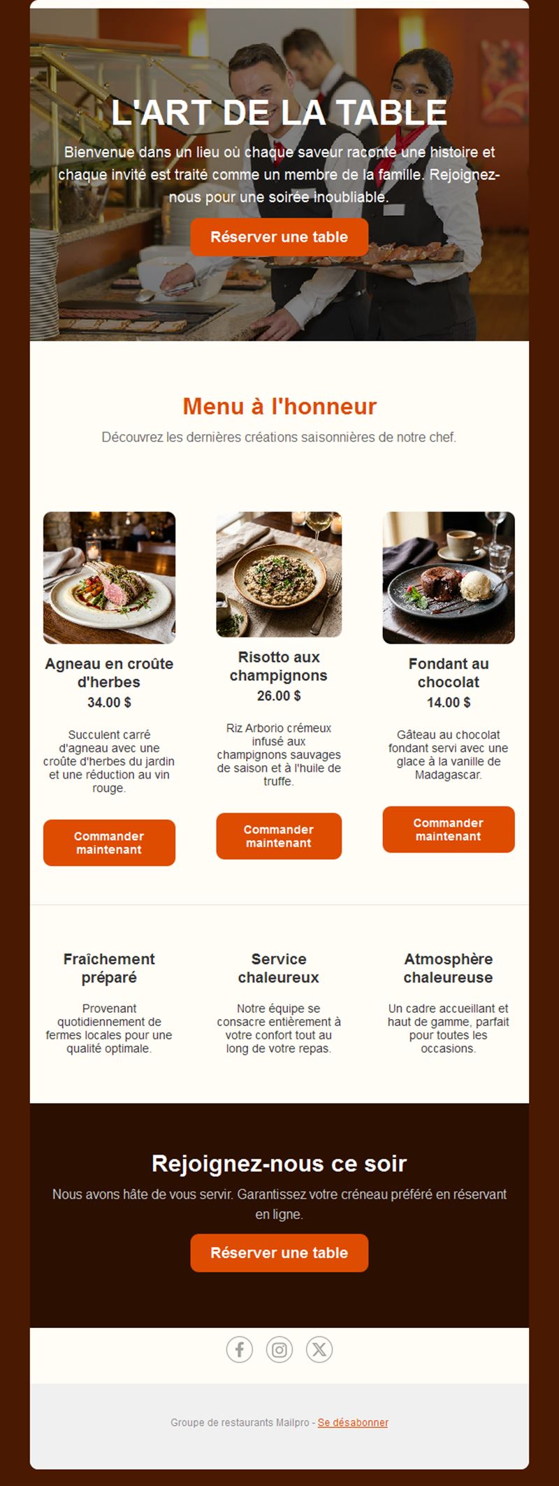 Restaurant Email Templates