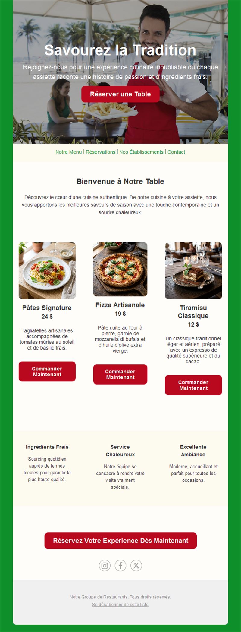 Dining Offer Email Templates
